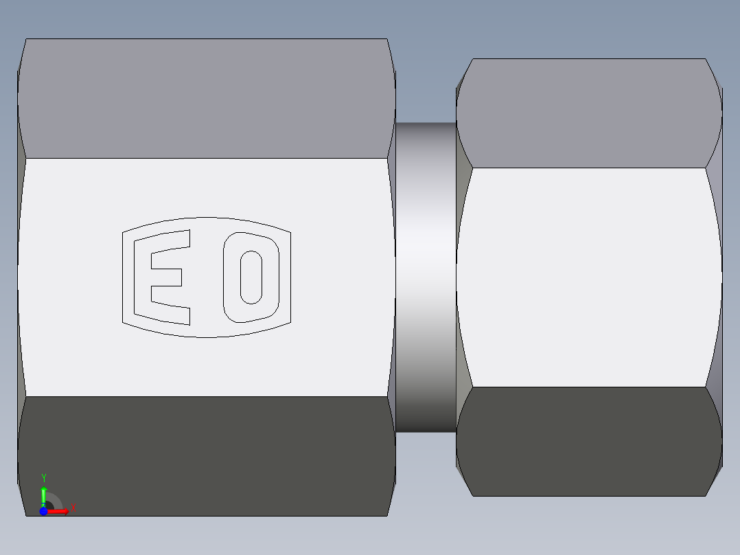 卡套式工业通用硬管接头EO_Swivel_connector_GAI12LR71前视图