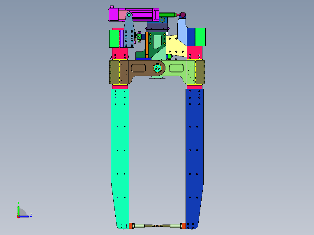 汽车车身点焊焊接机器人焊钳左视图