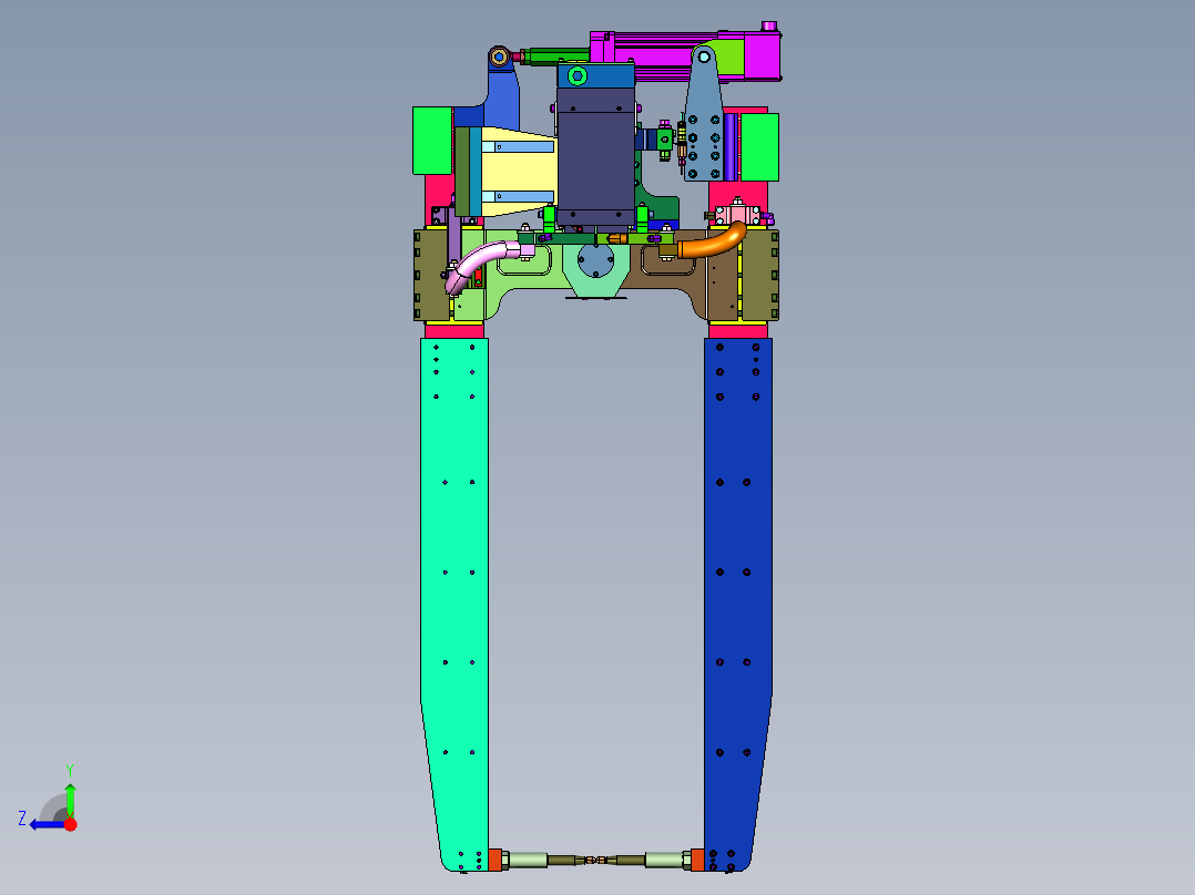 汽车车身点焊焊接机器人焊钳右视图