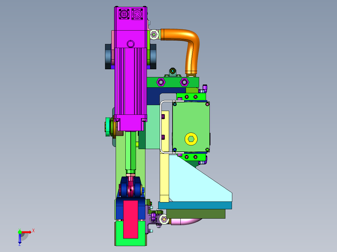 汽车车身点焊焊接机器人焊钳俯视图