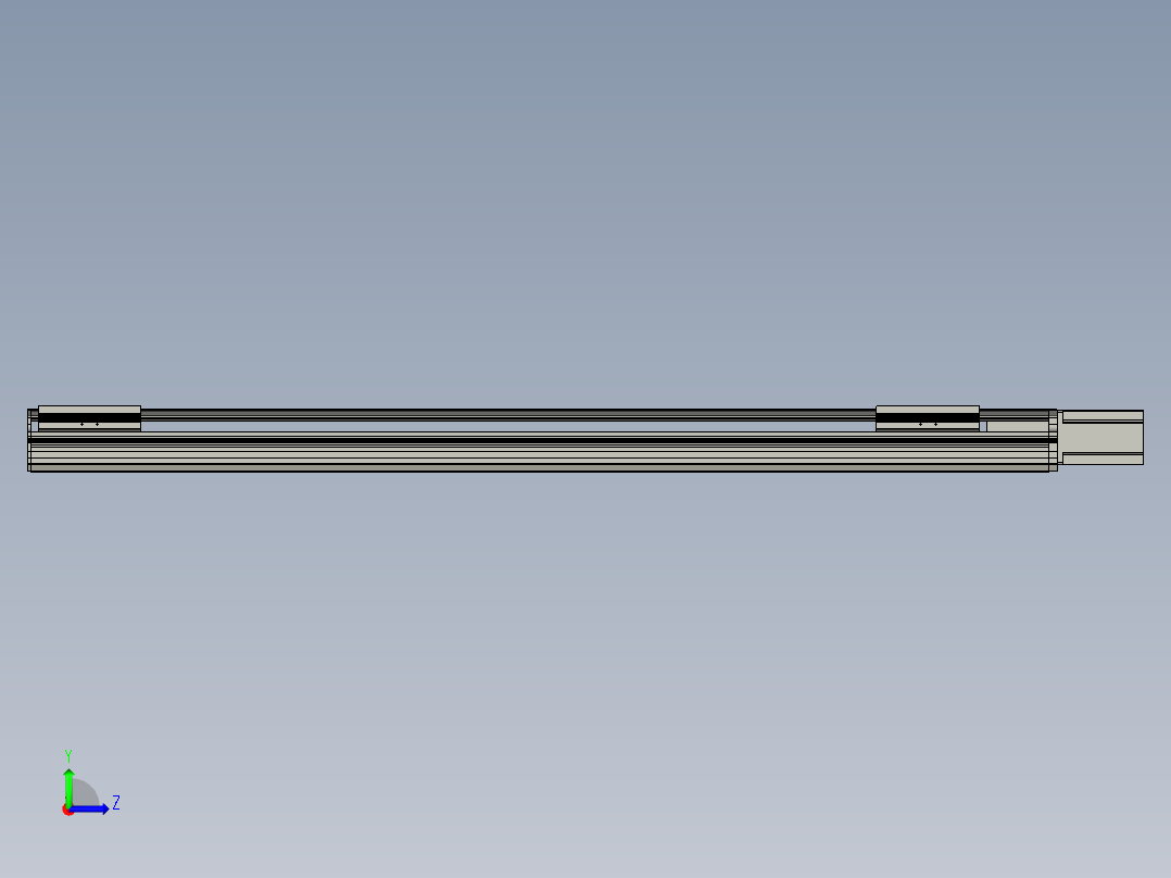 直线模组LHA17-S1200-M设计图纸左视图