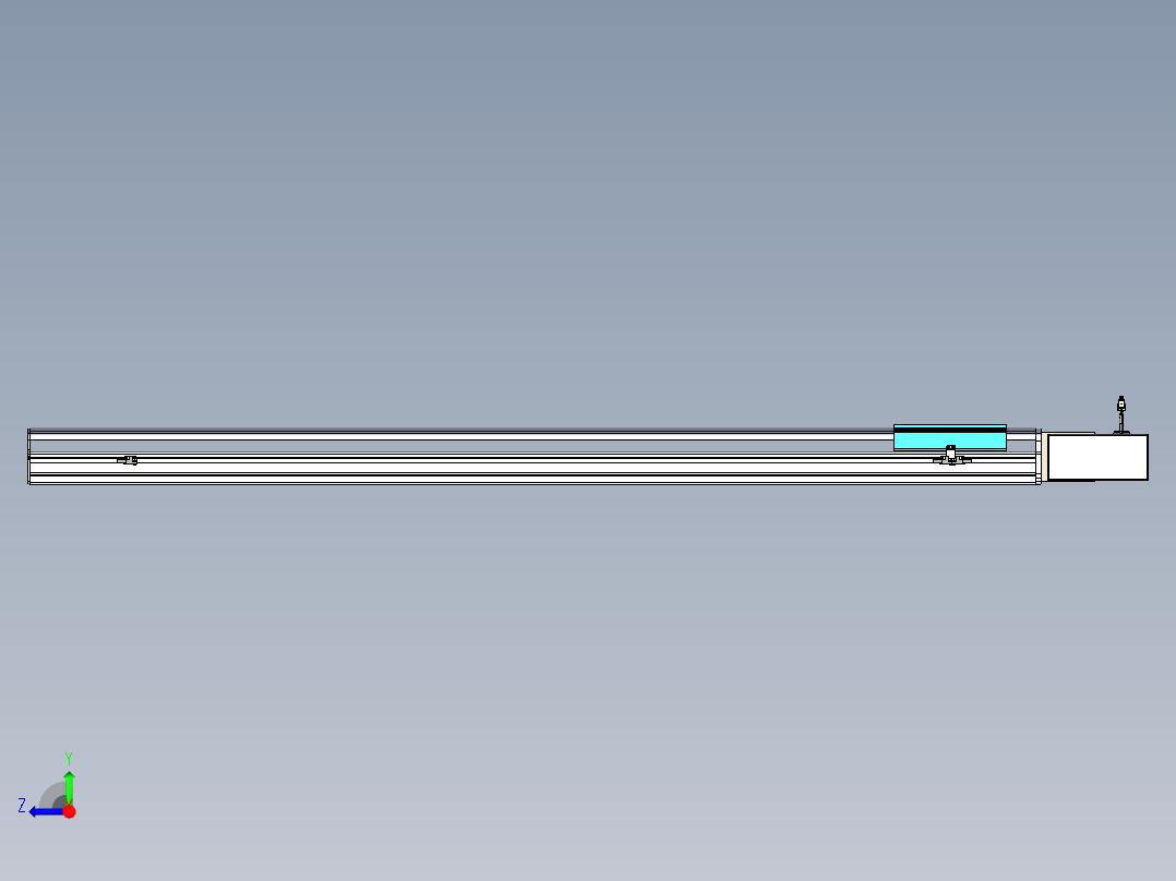 同步带滑台-半封闭B22H-L100-C-S1650-R-P75-D3-N5右视图