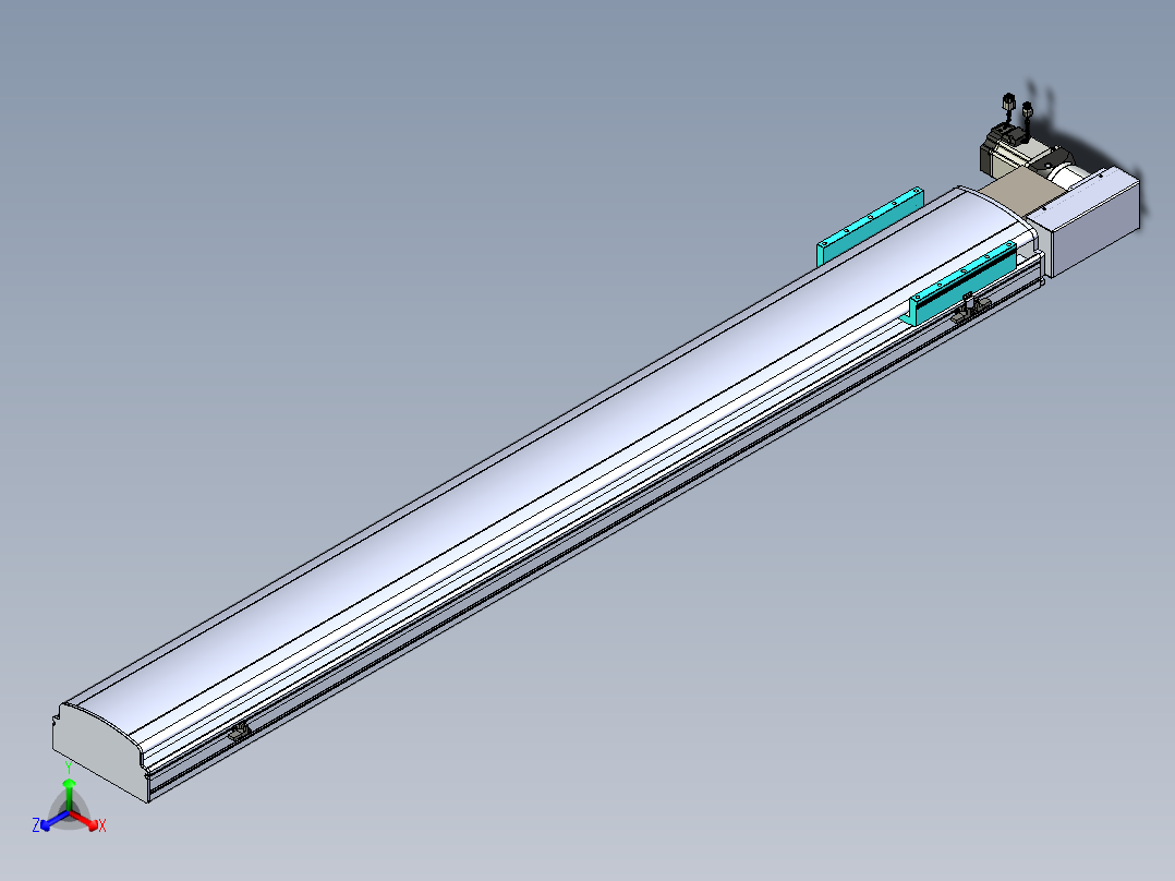 同步带滑台-半封闭B22H-L100-C-S1650-R-P75-D3-N5正等轴测图