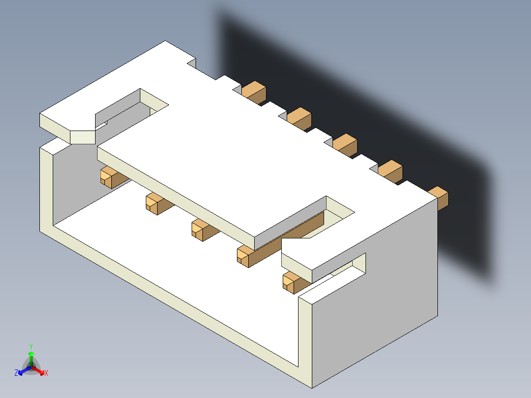 元器件<span style='color: red'>3D</span>封装JST 2.54x5P74