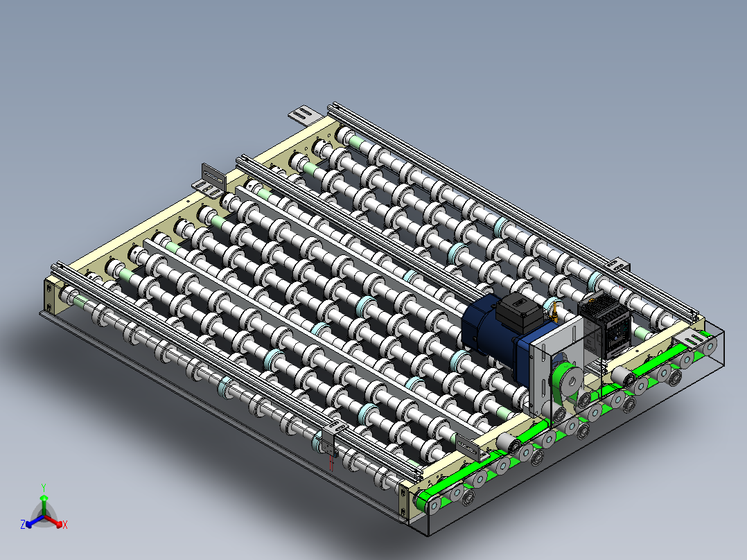 步进电机皮带传动的输送结构正等轴测图