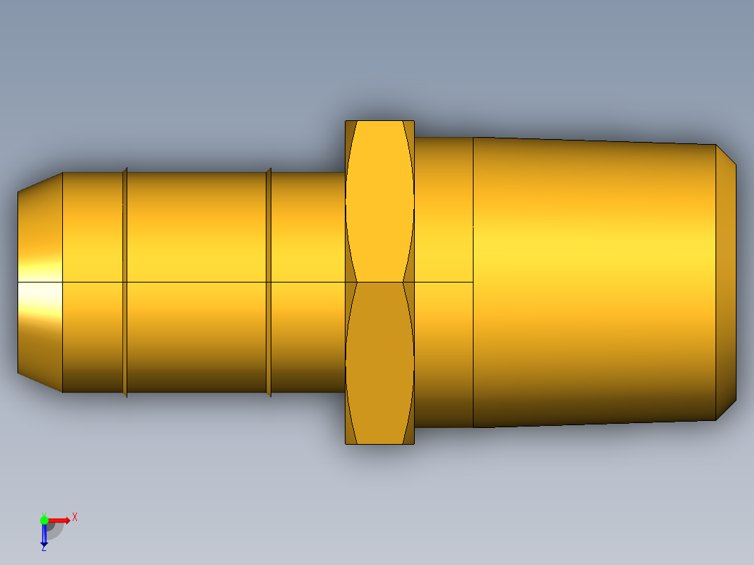 工业通用螺蚊管倒齿式工业硬管接头Male Connector 28-8-4俯视图