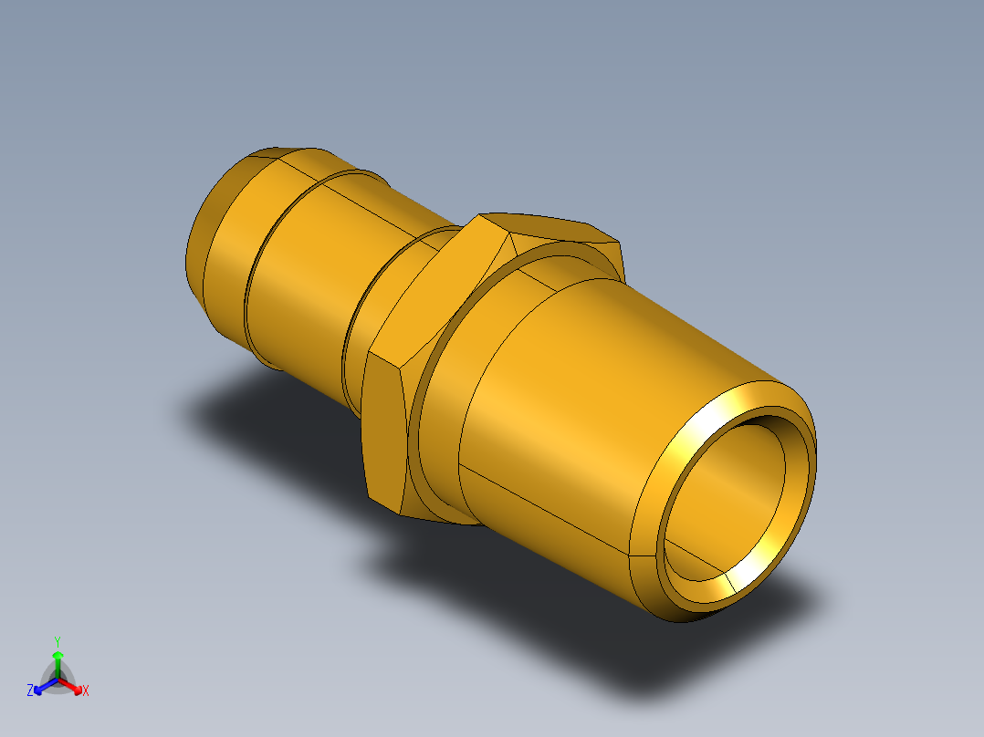 工业通用螺蚊管倒齿式工业硬管接头Male Connector 28-8-4正等轴测图