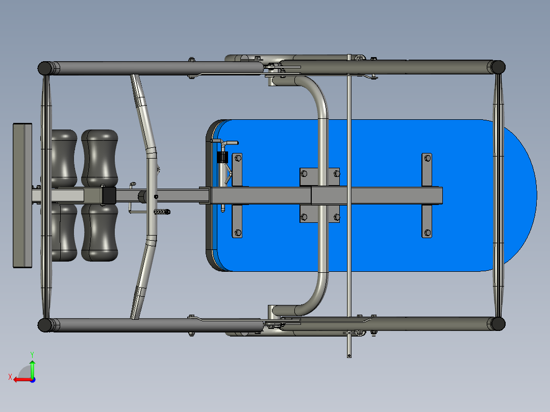 用于脊柱治疗练习的倒置台后视图