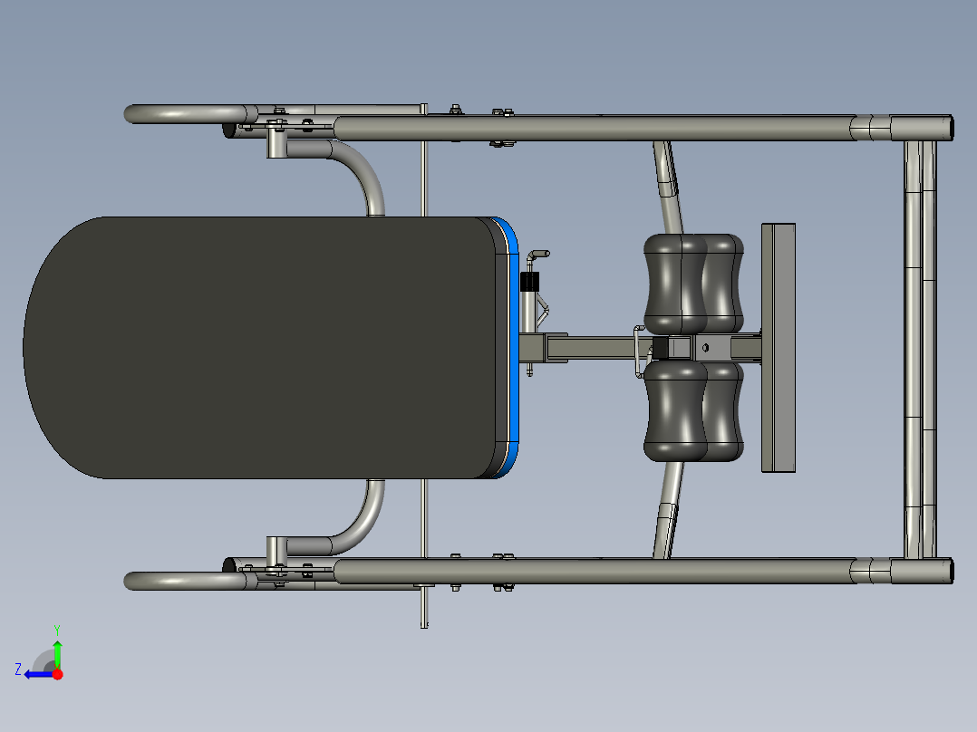 用于脊柱治疗练习的倒置台右视图