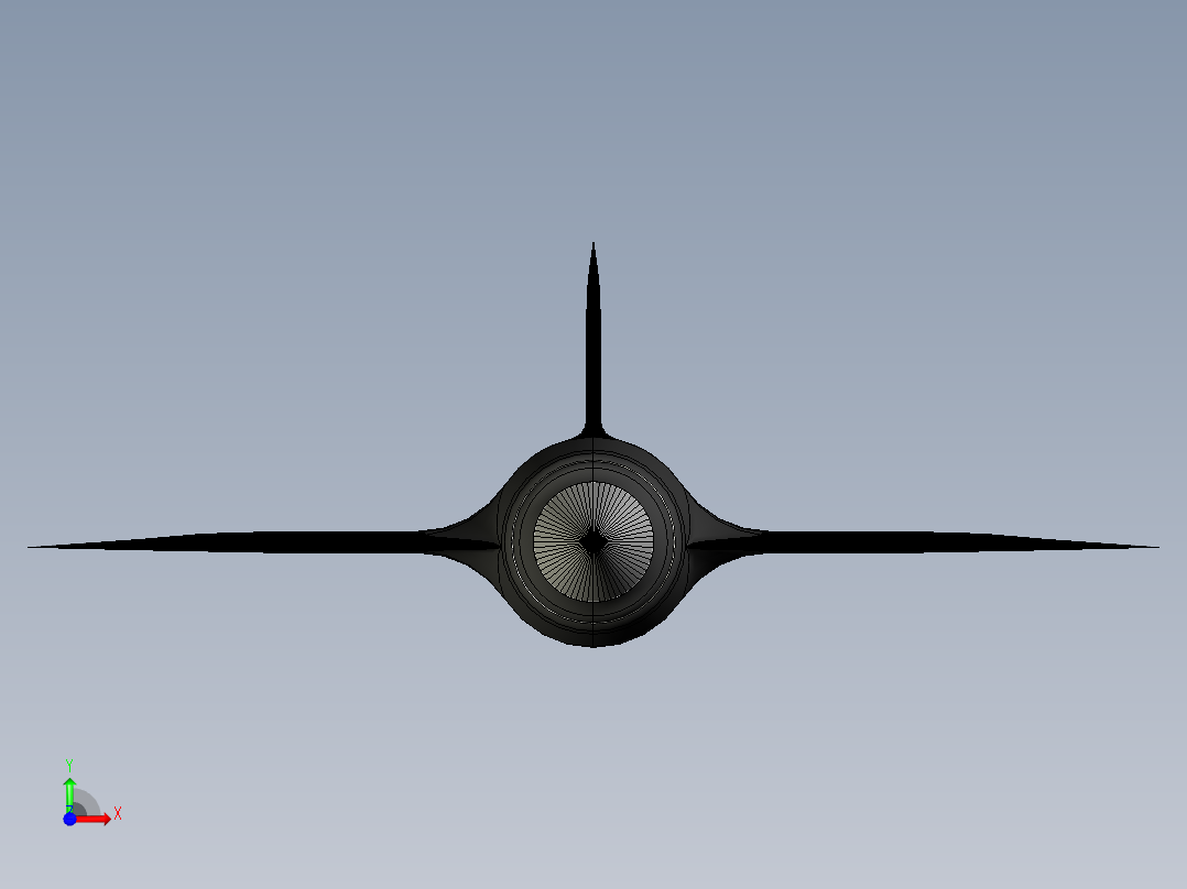 超音速三角翼飞机,长30米,翼展20米D21无人机前视图