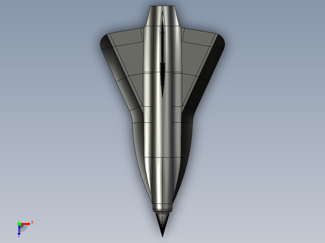 超音速三角翼飞机,长30米,翼展20米D21无人机俯视图