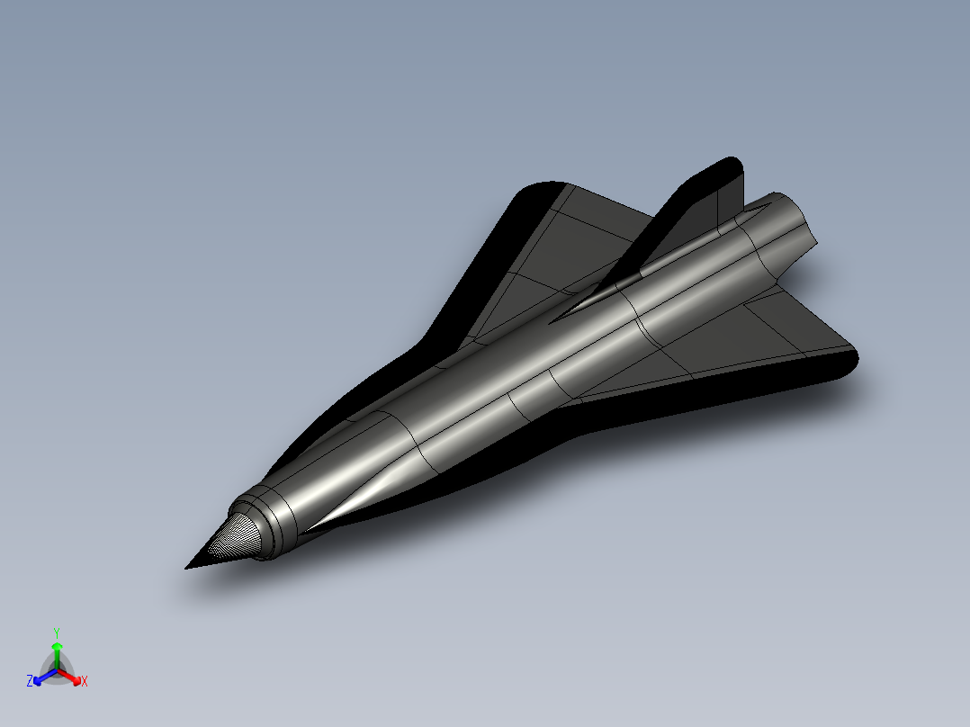 超音速三角翼飞机,长30米,翼展20米D21无人机正等轴测图