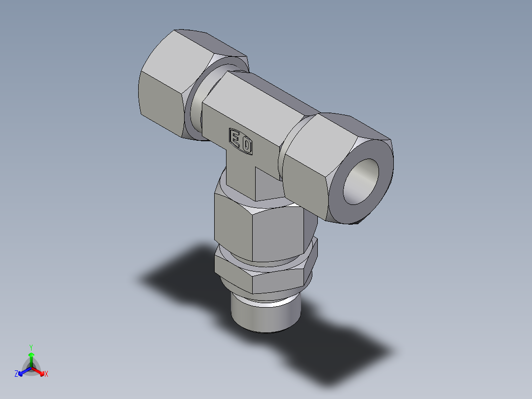 卡套式工业通用硬管接头EO_Assembled_adjustable_standpipe_branch_tee_EVT12LR71