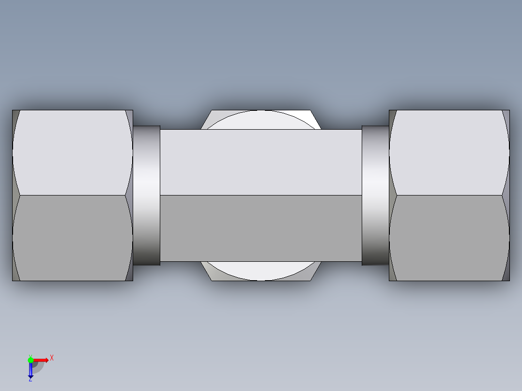 卡套式工业通用硬管接头EO_Assembled_adjustable_standpipe_branch_tee_EVT12LR71俯视图
