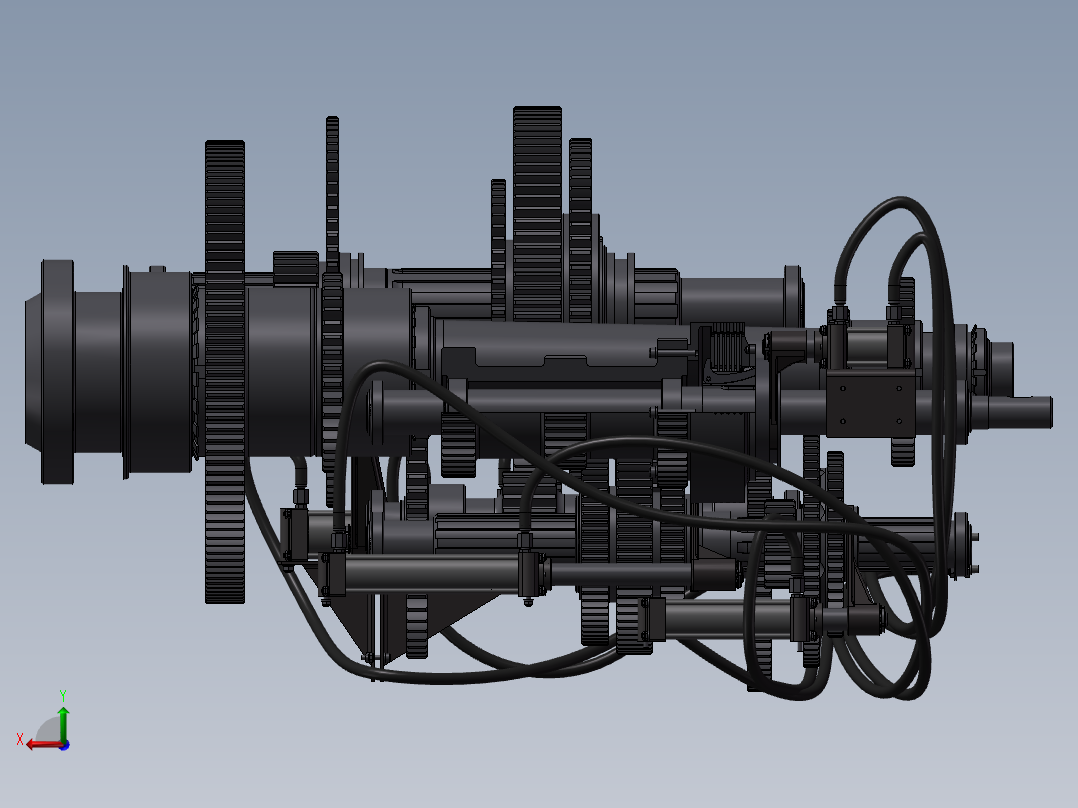 24级机床变速箱设计后视图