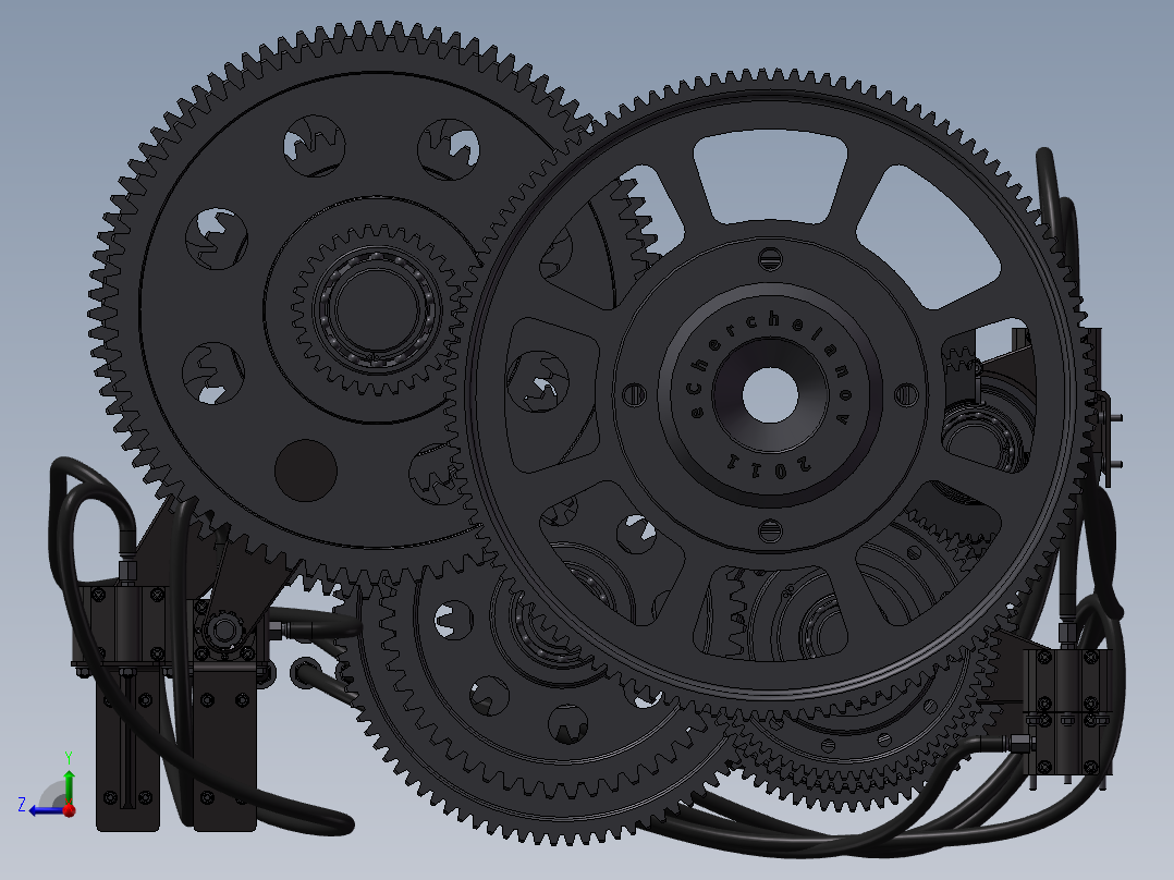 24级机床变速箱设计右视图