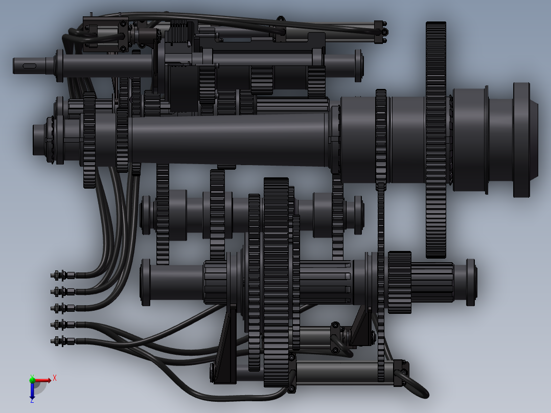 24级机床变速箱设计俯视图