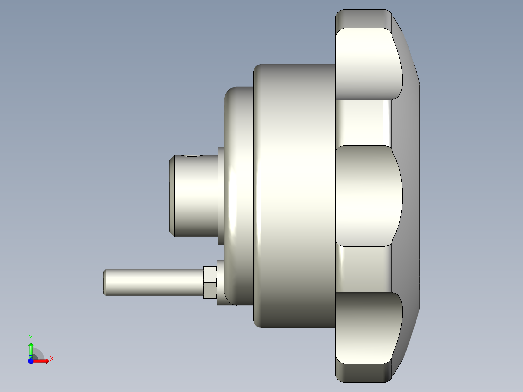 工程塑膠手輪(安裝水平指示器用)VHT-3D多系列多零件图纸模型前视图