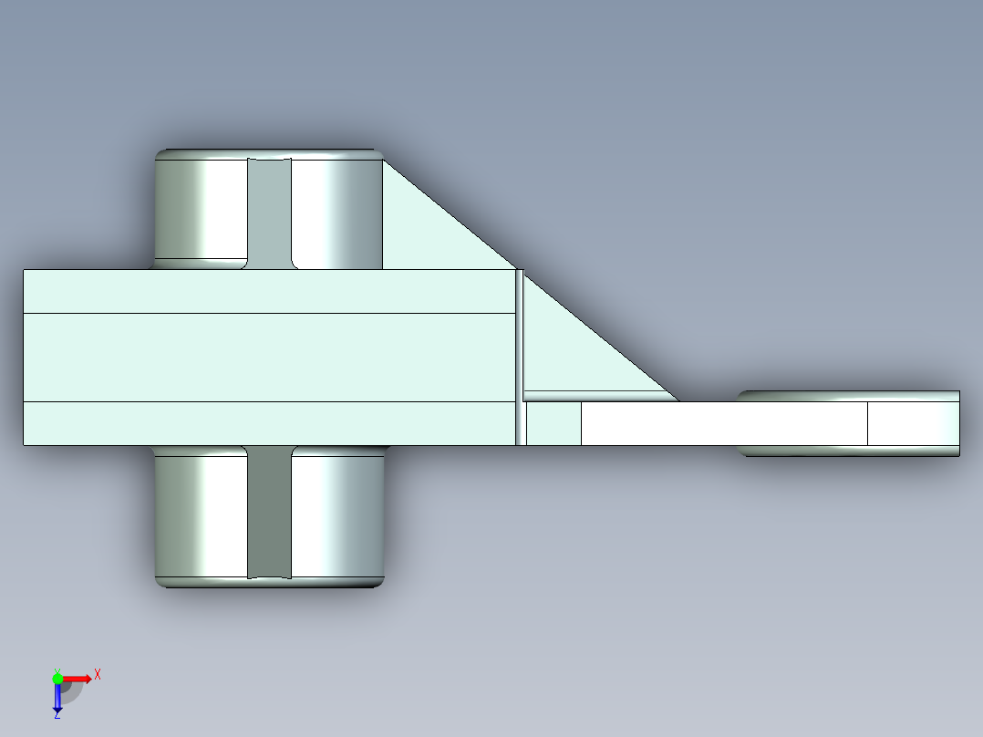 831002拨叉三维图. www.jxdiguo.com俯视图