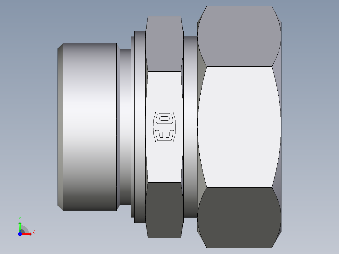 卡套式工业通用硬管接头EO_Male_Stud_connector_GE42ZLMEDCF前视图