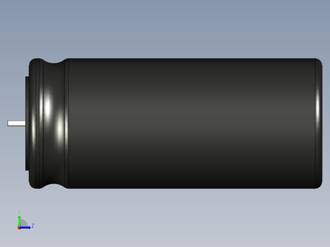 无源元件封装-CAP_RAD_D18x40_POL_BK左视图