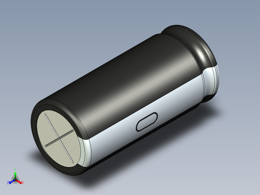 无源元件封装-CAP_RAD_D18x40_POL_BK正等轴测图