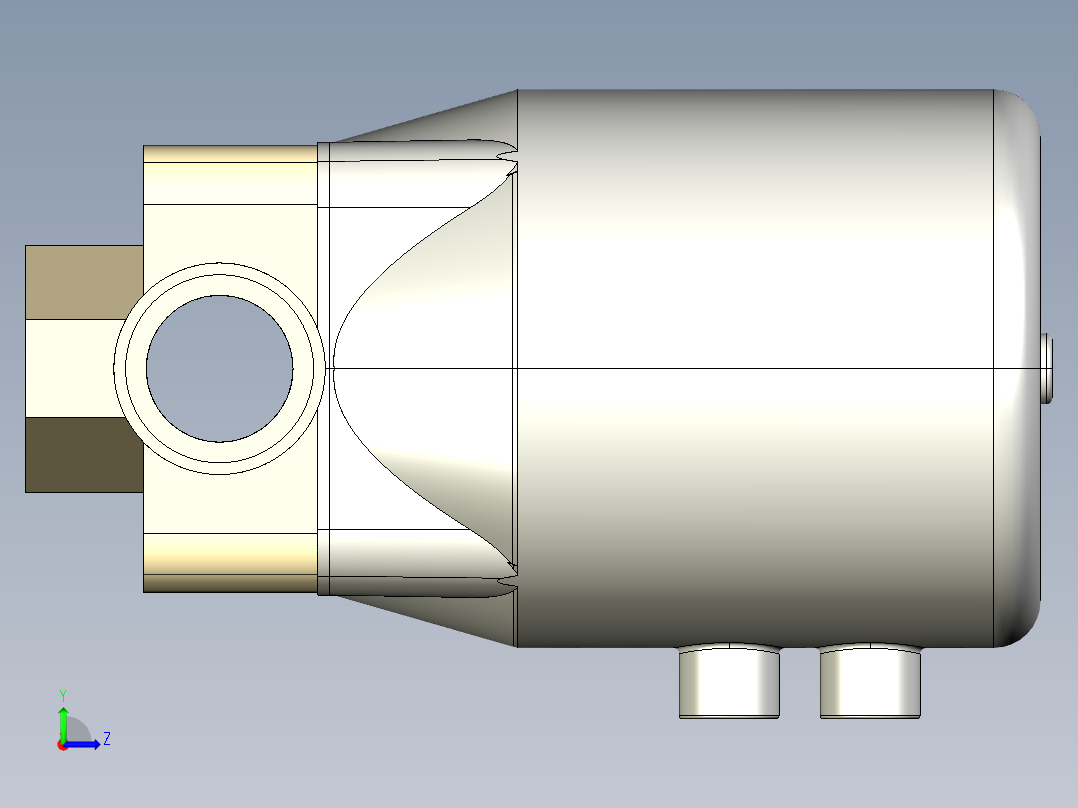 2DKPDMCP NO 气动隔膜阀常开与男性的两端，公制系列PP-H左视图