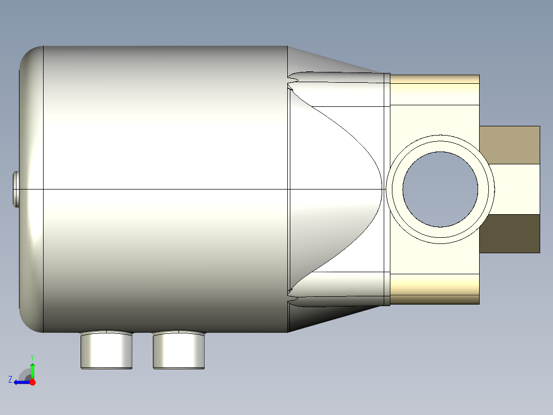 2DKPDMCP NO 气动隔膜阀常开与男性的两端，公制系列PP-H右视图