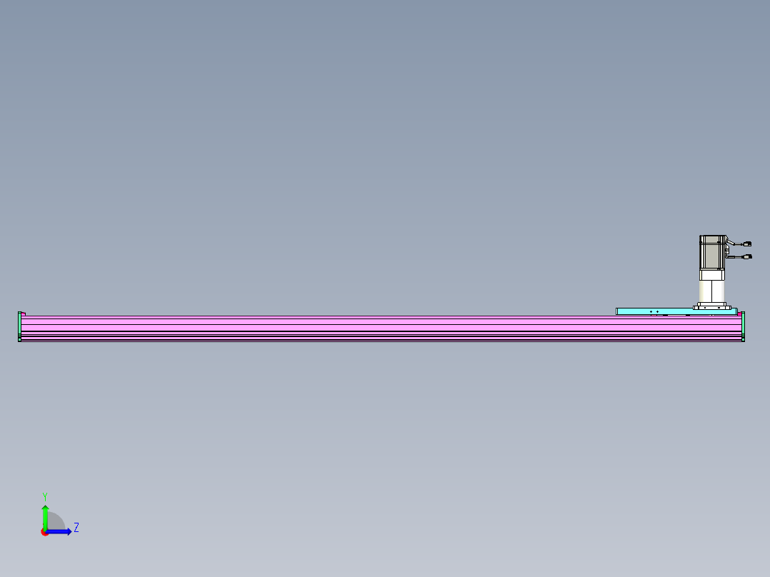 东锦齿条传动DH210G-L167-S1850-BU-减速机+P750W左视图