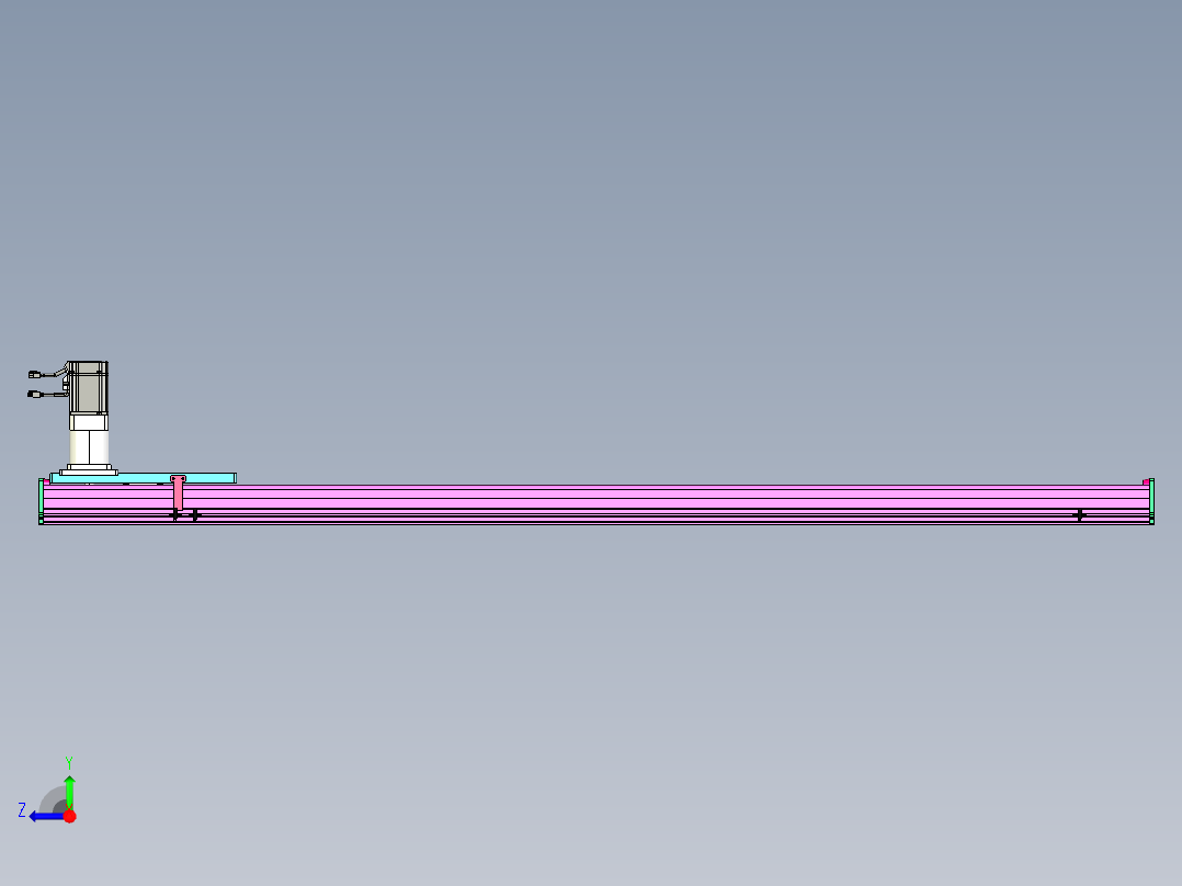 东锦齿条传动DH210G-L167-S1850-BU-减速机+P750W右视图