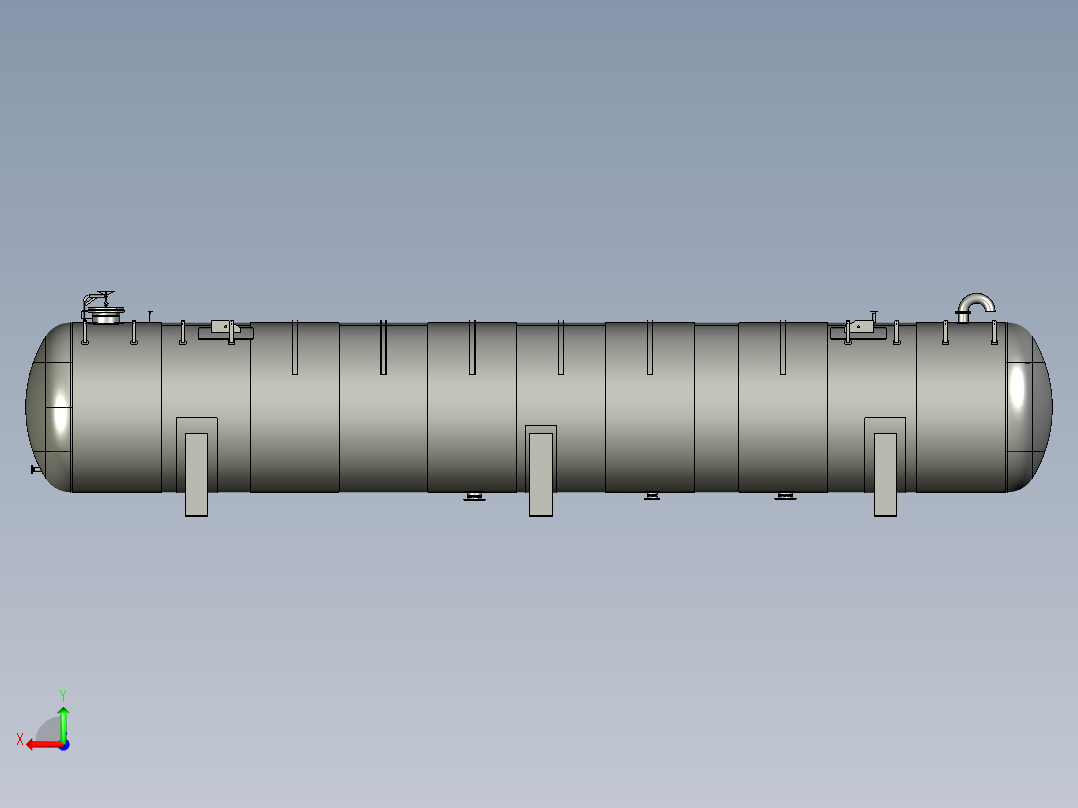 石油和天然气储罐压力容器后视图