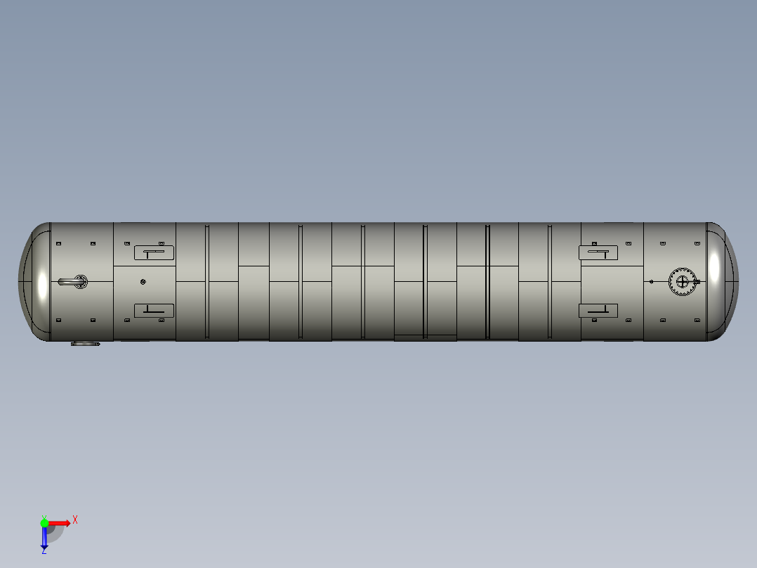 石油和天然气储罐压力容器俯视图