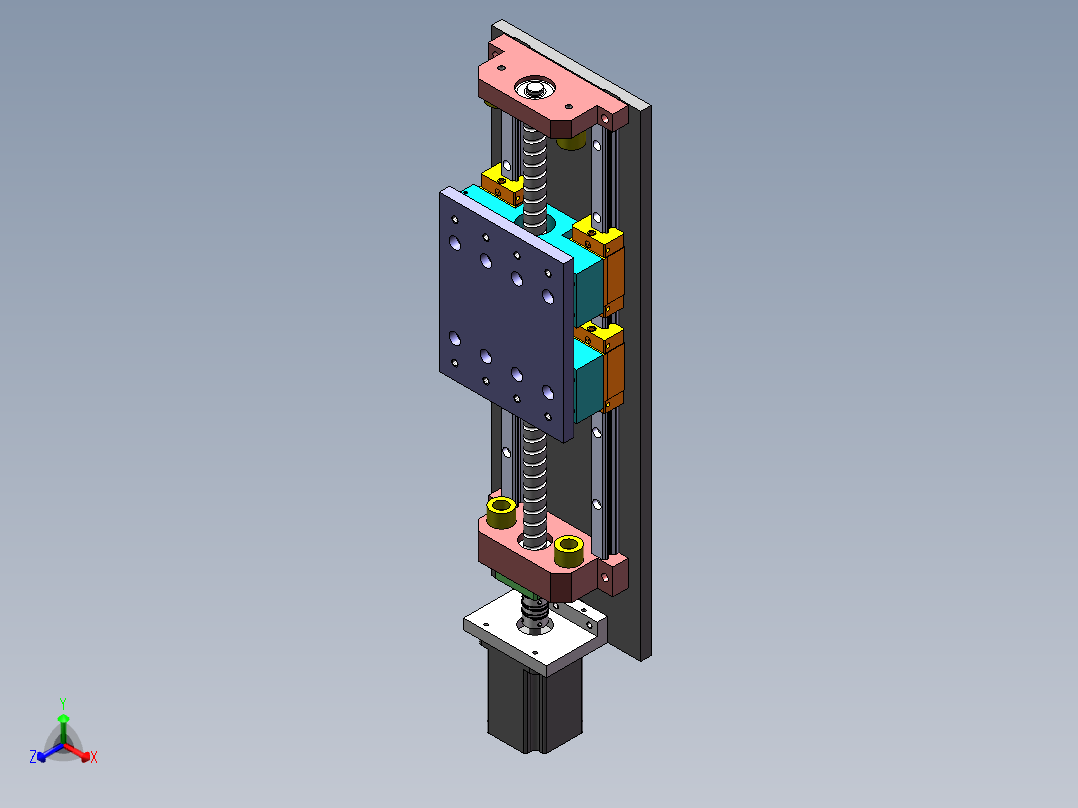 丝杆滑台正等轴测图
