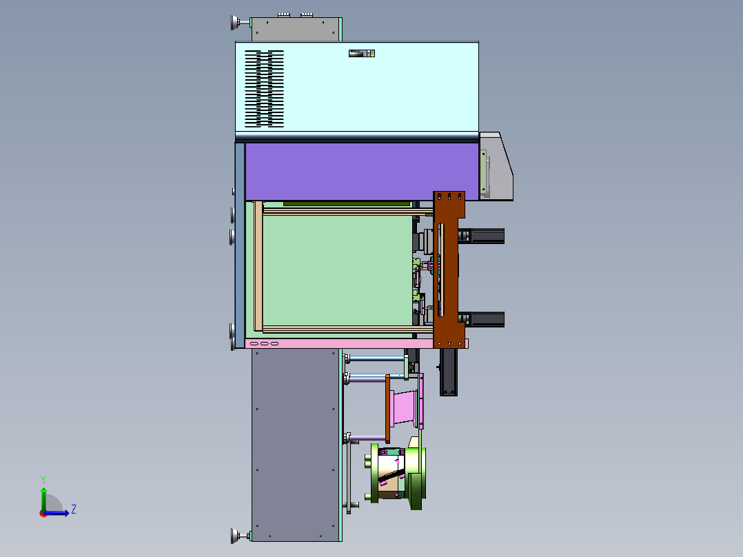 基板插件自动生产线sw18可编辑左视图