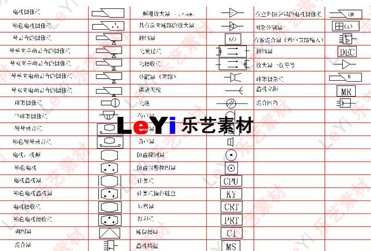 安防监控弱电CAD图块图形常用设计图库图标素材资料