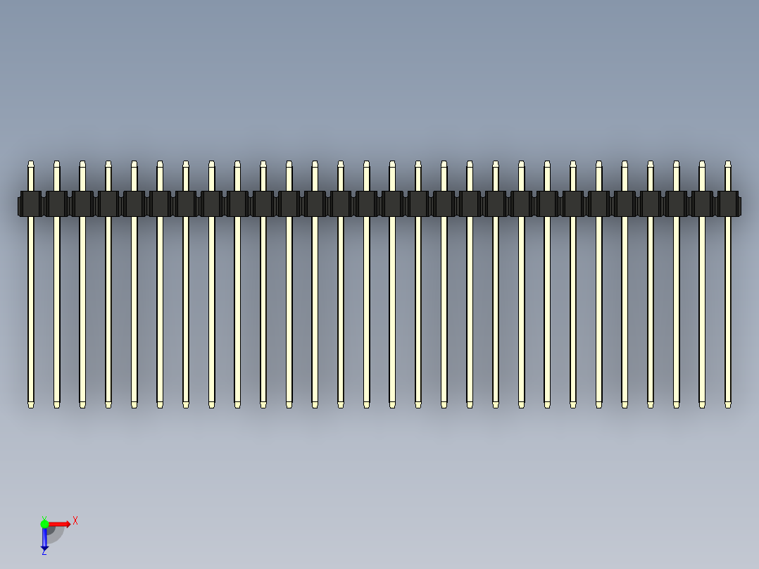 彩色公头100mil（2.54mm）系列-DS1021_black_3x28p_100mil_Type19_rev1.0俯视图