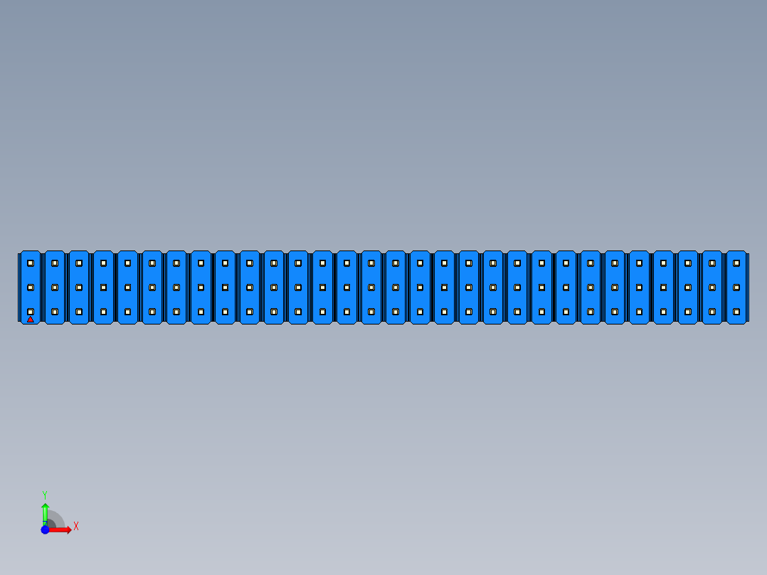 彩色公头100mil（2.54mm）系列-DS1021_blue_3x30p_100mil_Type19_rev1.0前视图