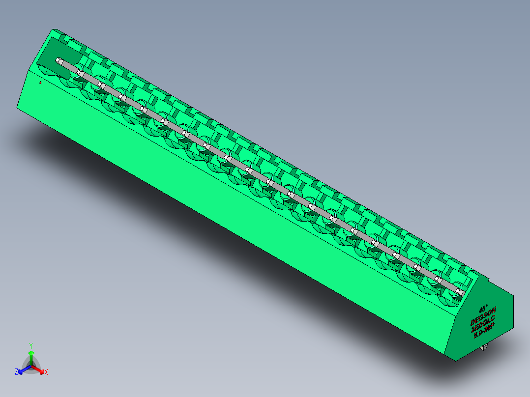 DEGSON 2EDG 系列 5.0mm 可插拔接线端子组-2EDGLC-5.0-20P-14-00AH正等轴测图