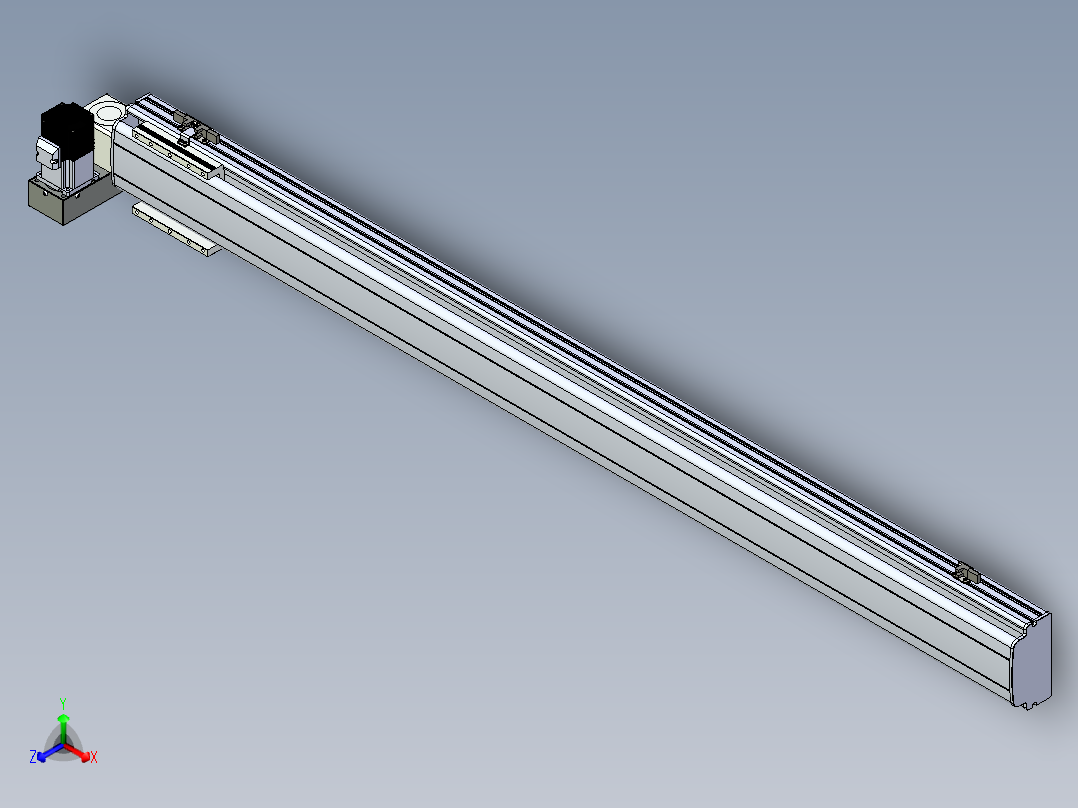 同步带滑台-半封闭B13H-L45-S1400-LU-P40-D3正等轴测图