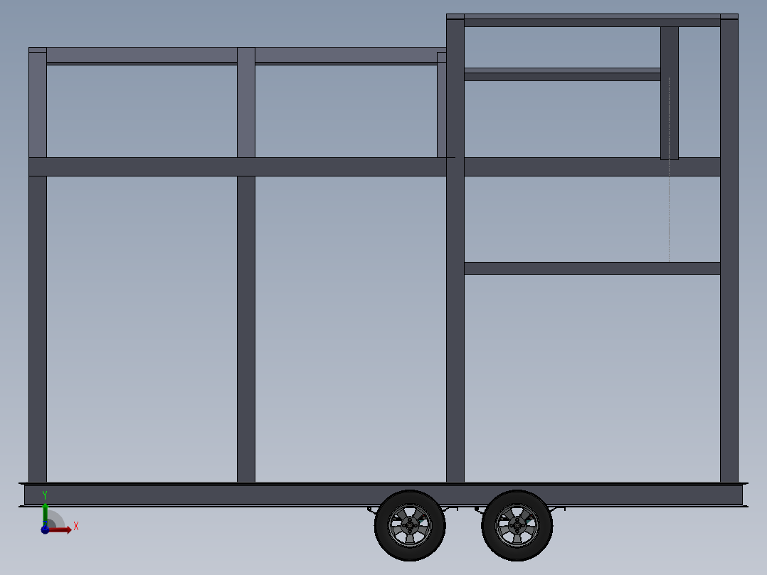 小房车拖车模型3D数模图纸 Solidworks设计 附bip渲染格式前视图