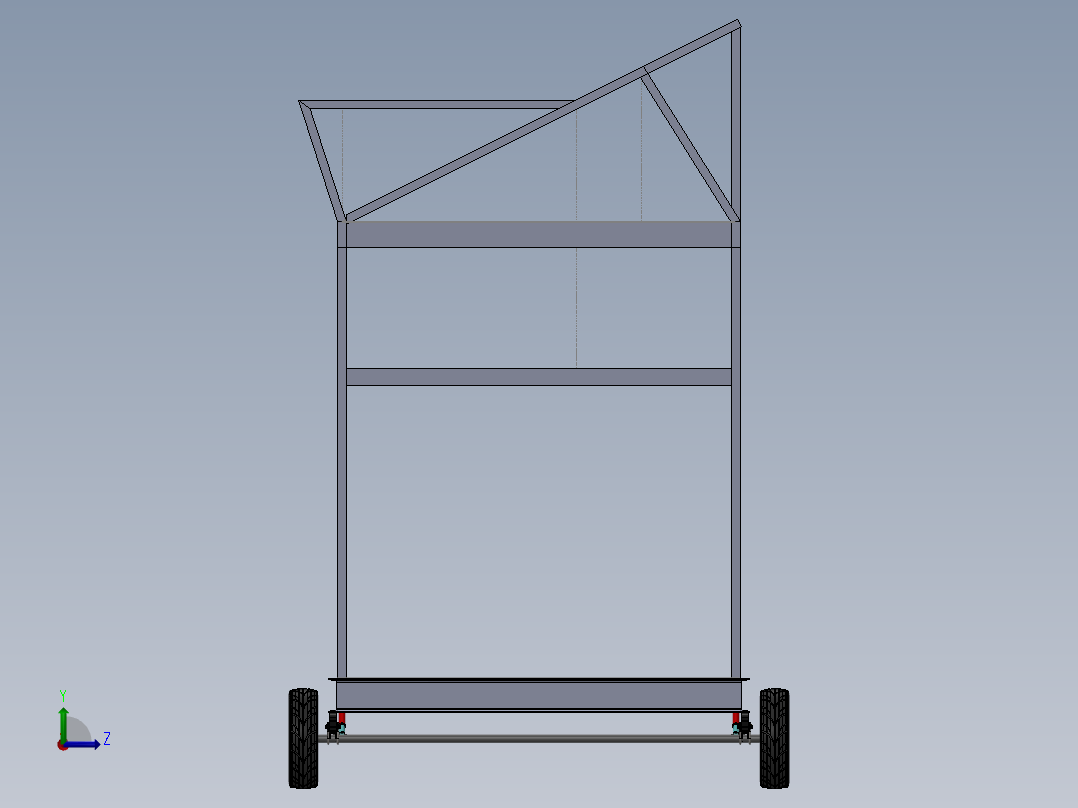 小房车拖车模型3D数模图纸 Solidworks设计 附bip渲染格式左视图