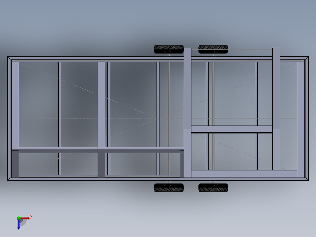 小房车拖车模型3D数模图纸 Solidworks设计 附bip渲染格式俯视图