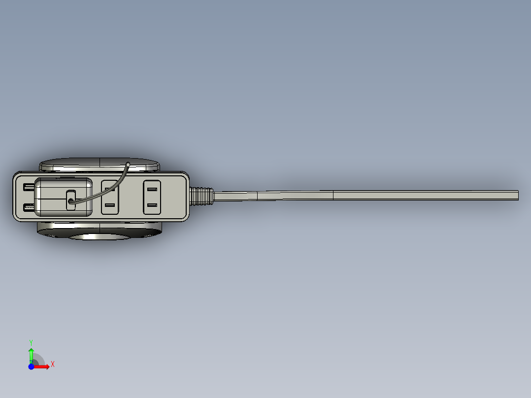 插座带固定架 STP前视图