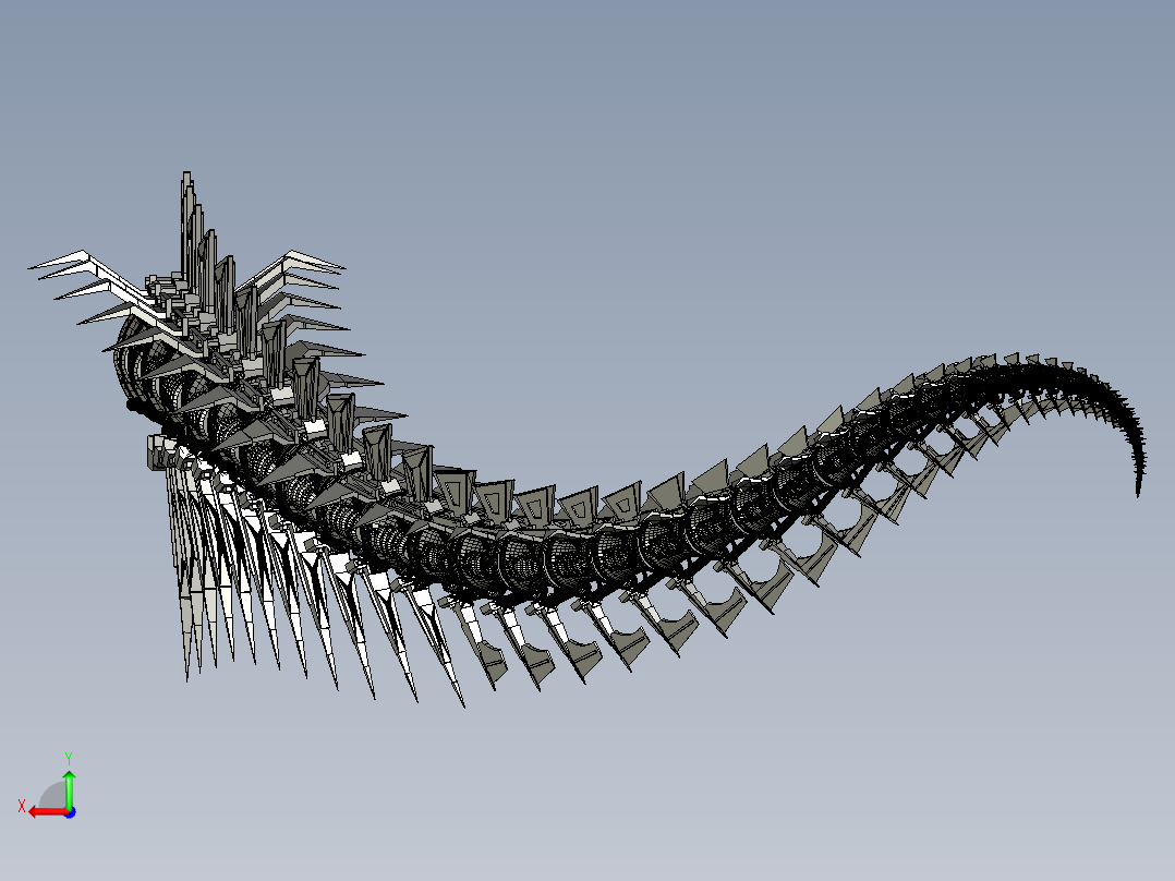 霸王龙机械尾巴后视图