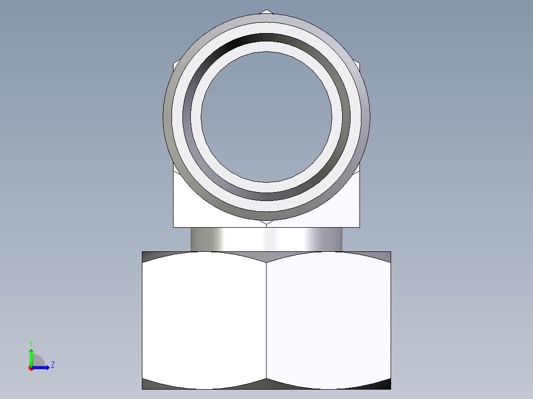 卡套式工业通用硬管接头EO_Standpipe_branch_tee_EVT22LOMDCF左视图