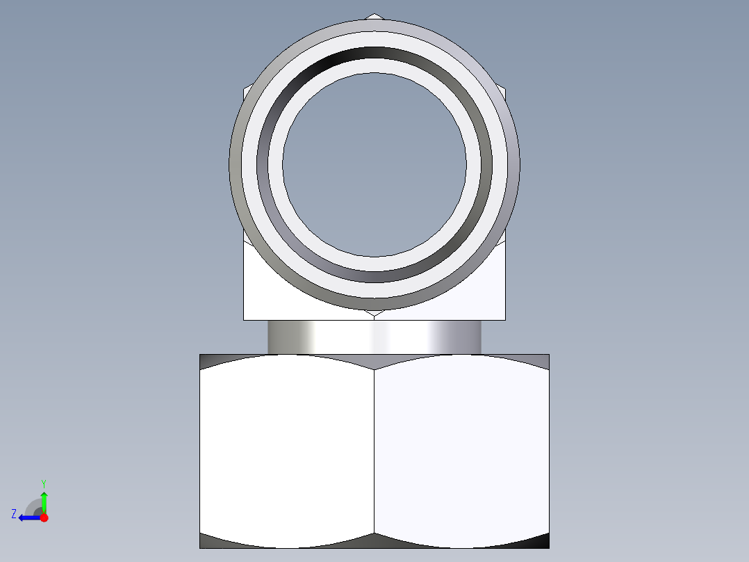 卡套式工业通用硬管接头EO_Standpipe_branch_tee_EVT22LOMDCF右视图