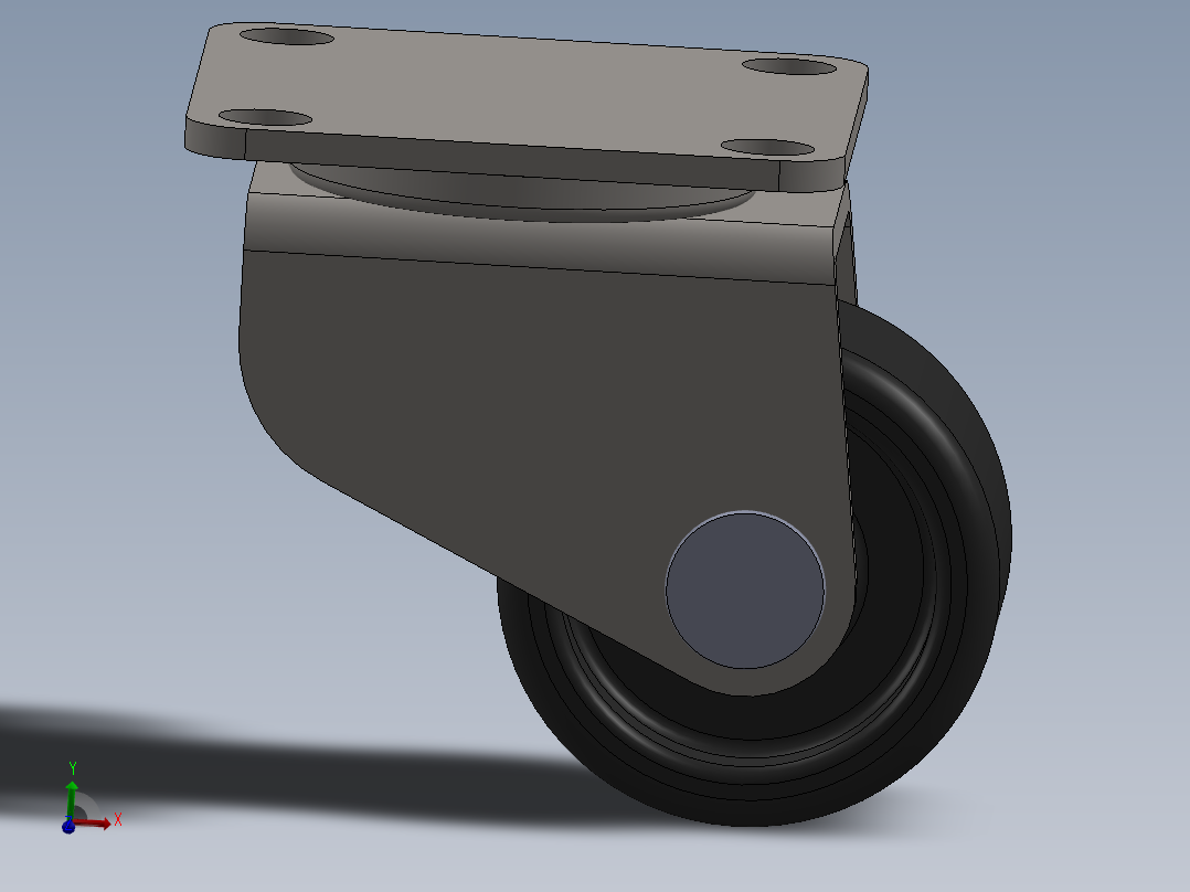 32mm尼龙软式转轮蓖麻轮手推车家具单轮矩形顶部盘360度旋转