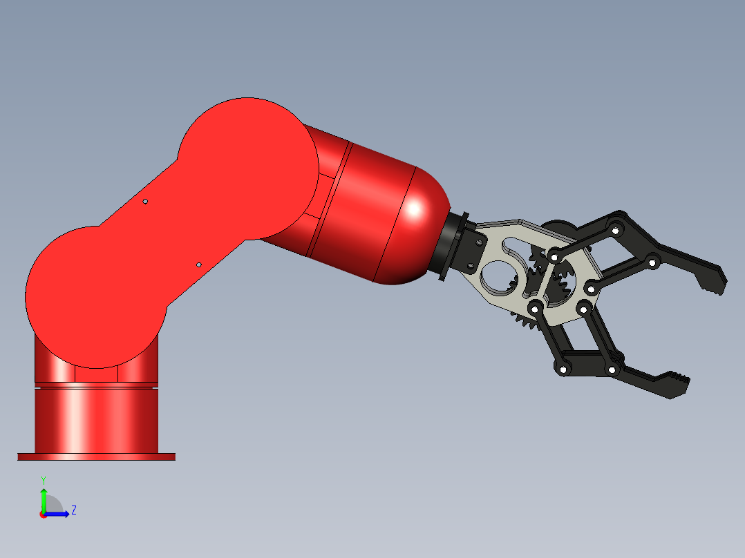齿轮式机械夹爪左视图