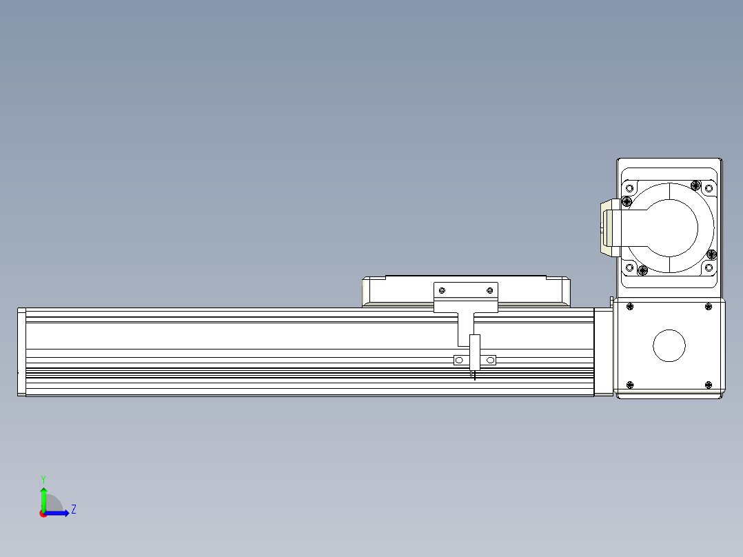 同步带全封闭直线模组TPA-HCB-105D-90-L150-RU-Y-P20-N3左视图