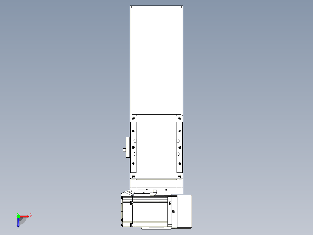 同步带全封闭直线模组TPA-HCB-105D-90-L150-RU-Y-P20-N3俯视图